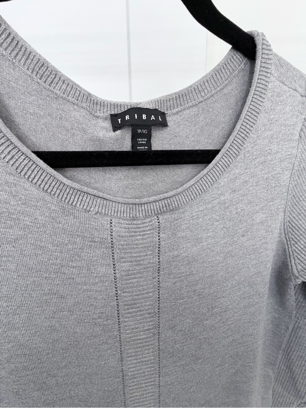 Tribal Women's Gray Knit dress - Classic Crewneck